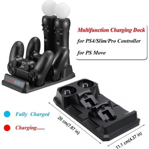 PS4 Joystick Controller Charger Dock & Move Motion Controller Charging Station 2In1 For Sony PlayStation 4 Joystick Accessories