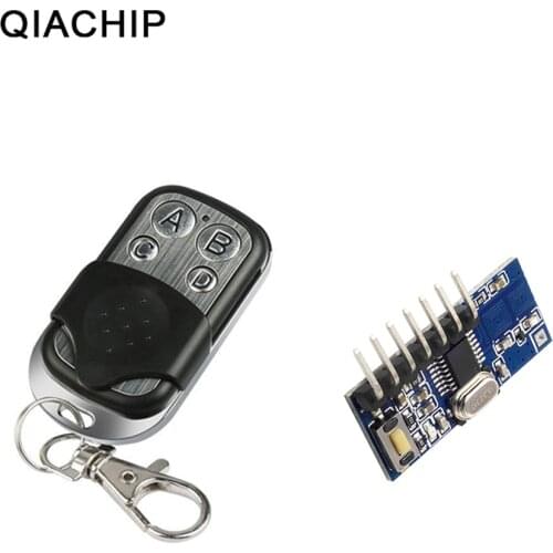 QIACHIP 433 Mhz RF Remote Controls Transmitter and 433mhz RF Relay Receiver Switches Module Wireless 4 CH Output Learning Button