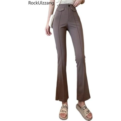Женские брюки клеш Rockulzzang China At AliExpress