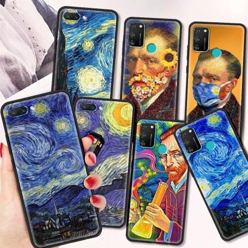 Silicone Cover for Honor 8X 9X Pro 9S 9C 9A 10 20 20E 20S 30 Pro Play 9A Soft TPU Phone Case Coque Van Gogh Aesthetic Art