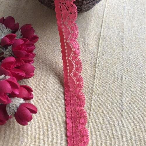 Sweet pink 2cm S1255 elastic lace fabric diy crafts sewing suppies decoration accessories for garments elastic lace trim