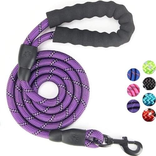 Large Dog Reflective Rope Durable Large Dog Leash Walking Big Dog Collar Strengthen Traction Harness Round Nylon Medium Dog Lead