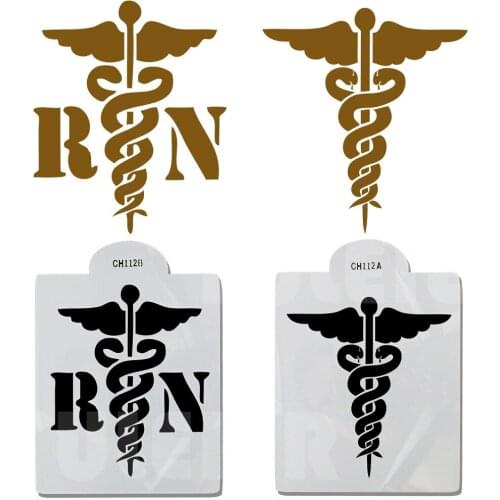 Nursing Caduceus Medical Nurse Symbol cake Stencil,pastry cake patten decoration mold baking stencil design cake tools