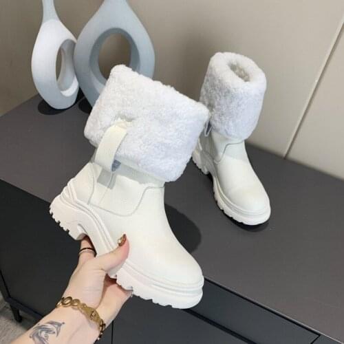 Snow Boots Women Chaussures Femme Cozy Ankle Shoes Woman Casual Warm Botines Slip-On Ladies Shoes New Winter Botas High Quality