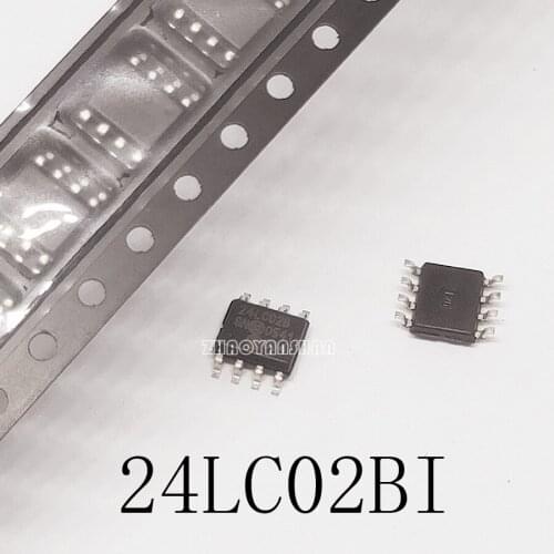 100pcs X 24LC02B-I/SN SMD SOP-8 SOIC8 24LC02BI 24LC02B1 2Kb NEW Free Shipping