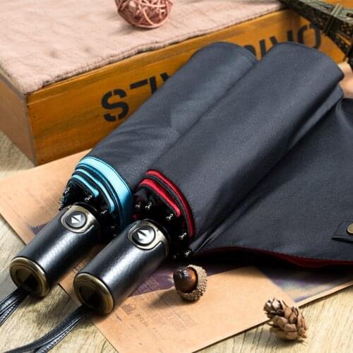 2017 Genuine Brand Rain Umbrella Women Quality Windproof Three Folding Umbrellas Fully Automatic 8K Fashion Business Paraguas