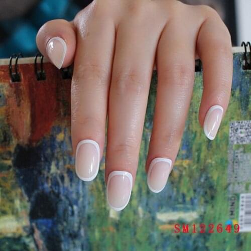 24pcs Hot sell fashion Long section Round head candy false nails decoration N122649 complexion