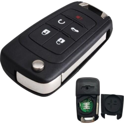 5 Buttons Folding Flip Remote Key for Chevrolet 315MHZ / 433MHZ