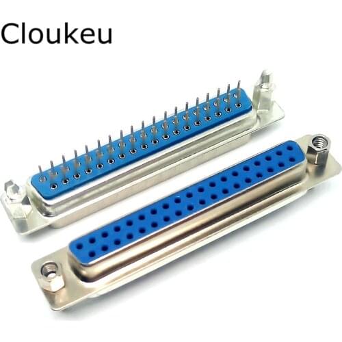 5Pcs With fixed screw DP37 hole female Insert plate type PCB Connector DB37 serial port adapter