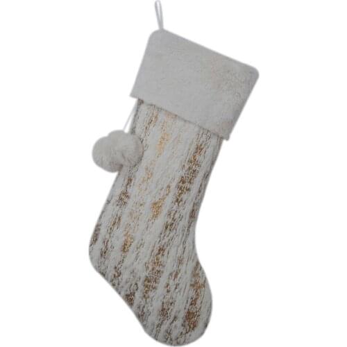 Free Shipping Gided Bronzing Printed BlingBling with Ball decoration Christmas Stocking Christmas tree Decoration