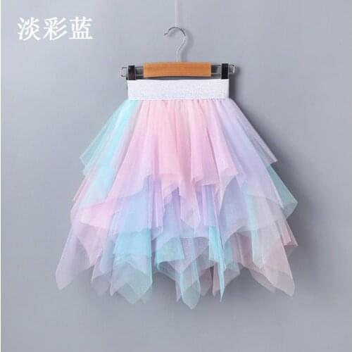 Girls Four Seasons Western Style Childrens Tutu Skirt Princess Dress Irregular Mesh Skirt P158
