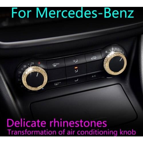 For Mercedes Benz A/B Series GLA CLA Car Interior Modification Air Conditioning Knob Decoration Renovation Diamond Decoration