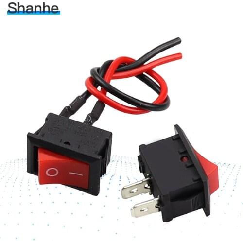 Red 21*15mm 2Pins 2 Positions Electrical Rocker Switch