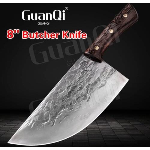 High Carbon Steel Kitchen Knife Traditional Handmade Forged Kitchen Knife Cleaver Bone Chopper Traditional Butcher Slicing Knife