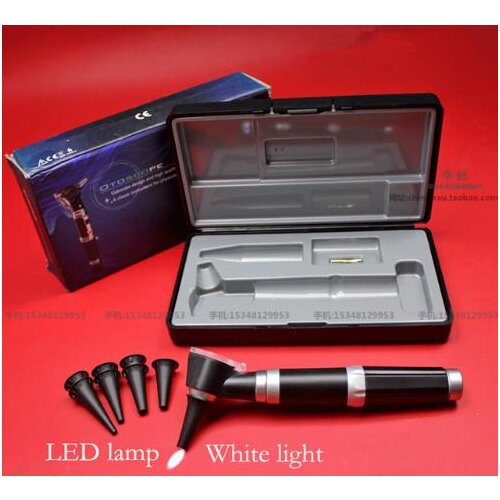 Medical examination ear mirror optical fiber ear speculum flashlight diagnosis ear canal LED lamp Electric otoscope detection