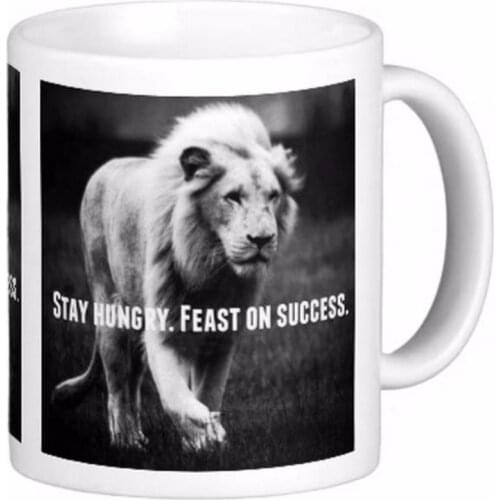 Motivational Stay Hungry Fest On Success White Coffee Mugs Tea Mug Customize Gift By LVSURE Ceramic Mug Travel Coffee Mugs