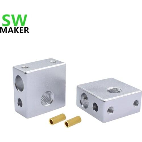 SWMAKER 1pcs Mkbot Anet Creality 3D printer Heated Aluminum Block with Copper sleeve MK7 MK8 Special Printing Head Heating Block