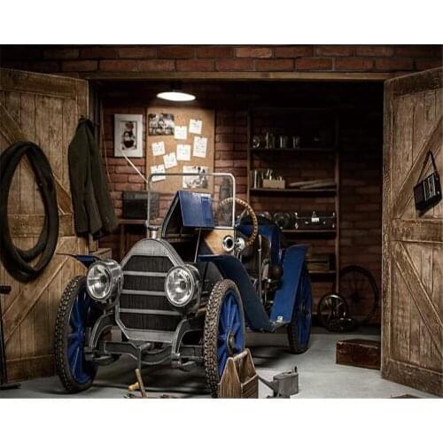 Beibehang Custom Wallpaper Living Room Bedroom Mural 3D retro nostalgic car TV Background Mural 3D Wallpaper for walls 3d