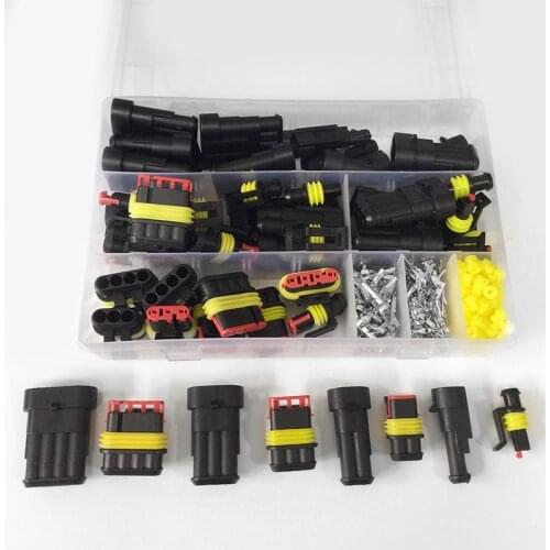 Dropship 352pcs HID Waterproof Connectors 1/2/3/4 Pin 26 Sets Car Electrical Wire Connector Plug Truck 300V 12A