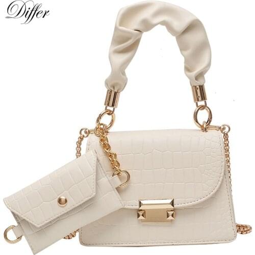 Luxury Tote Solid Color Simple Designer Chain Shoulder Bag 2021 New Women Handbag Fashion Scrossbody Bag Tote with Coin Purse