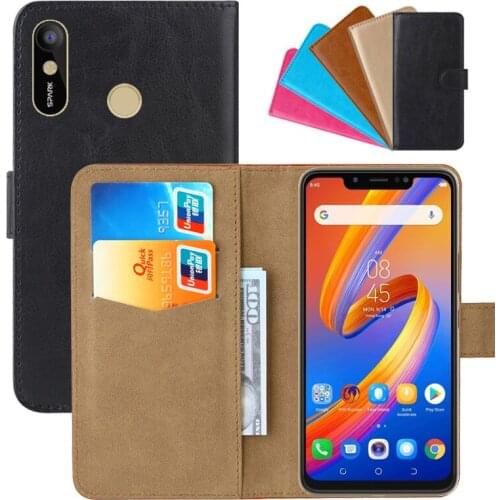 Luxury Wallet Case For Tecno Spark 3 16+1 16+2 PU Leather Retro Flip Cover Magnetic Fashion Cases Strap