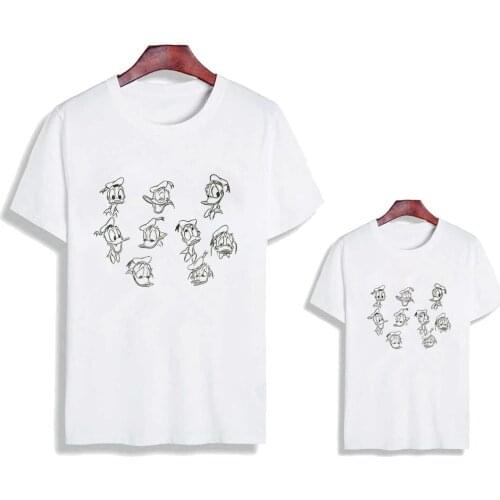Family Matching Clothes Outfits Look Father Mother Daughter Son Donald Duck Disney Tshirt Clothing Daddy Mommy And Me Baby Tops