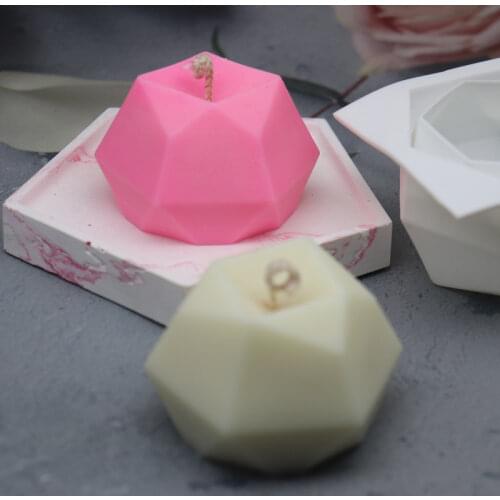 3D Candle Mold Creative Geometric Candle Mold Chocolate Mousse Silicone Molds for Candle and Soap