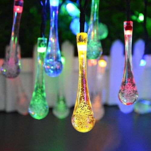Solar Garden lights 6M 30 LED Crystal Waterdrop Solar lamp Outdoor Lawn Street Christmas Decoration lights For Garden lighitng