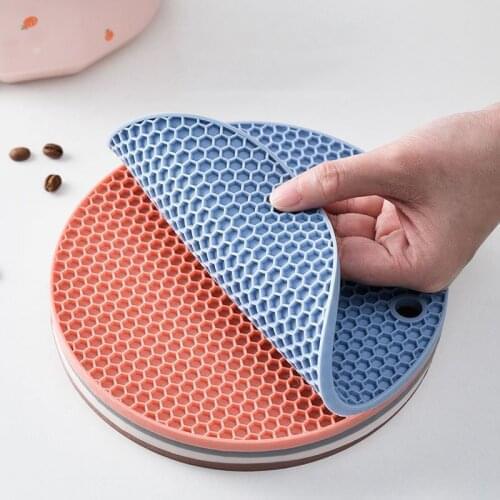 Honeycomb Silicone Pad Holder Coaster Anti-Slip Placemat Coffee Glass Drink Table Decoration Accessories Kitchen 2 Pcs