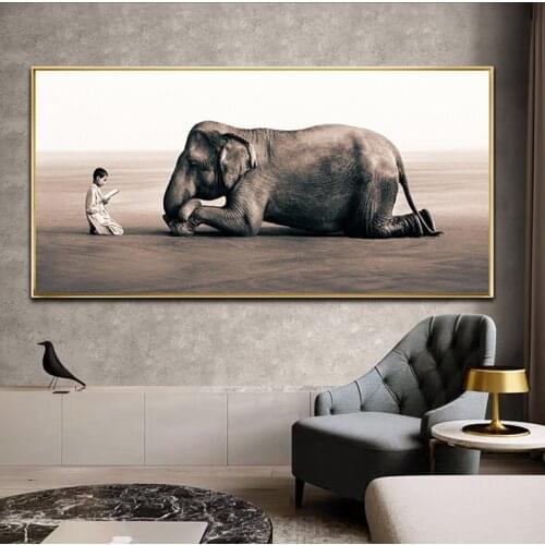 Nordic Buddha Modern Canvas Painting Poster Prints Zen Home Decoration Kid Elephant religion Art Wall Picture For Living Room