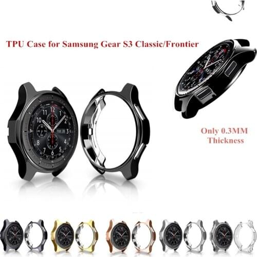 Thin Electroplated TPU Cover Case for Samsung Gear S3 Classic/Frontier Smart Watch Plating Shock Proof Resistant Bumper Shell
