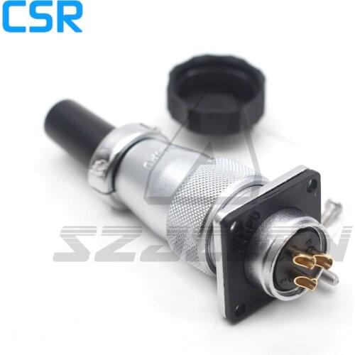 WEIPU WS20 series Waterproof Connector 3 pin male Plug and female Socket, Industrial power cord Square panel mount connector