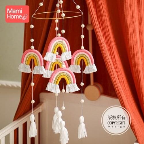 1Set Bed Bell Kids Rainbow Tassel Bed Bell Kids Room Bed Hanging Decor Newborn Educational Toy Gifts Baby Room Decoration