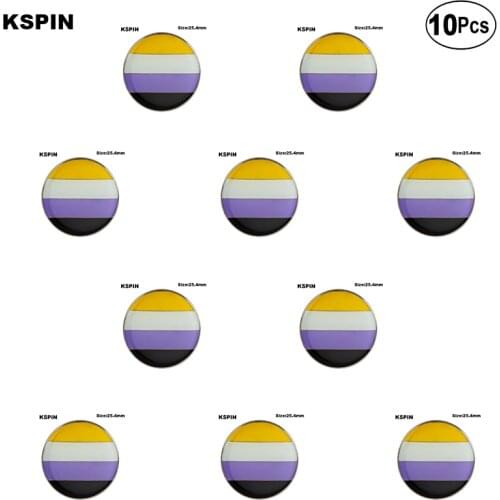 Nonbinary Pride Lapel Pin Flag badge Brooch Pins Badges 10Pcs a Lot