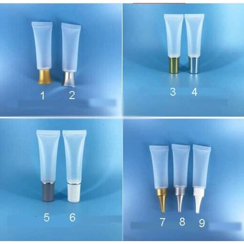 300pcs 10g 10ml Frosted Clear Plastic Soft Tube Empty Cosmetic Packaging Cream Tubes Sample Containers
