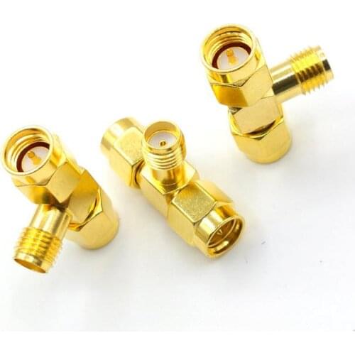 50pcs RF Coax SMA Female to Dual SMA Male Triple T RF Coaxial connector