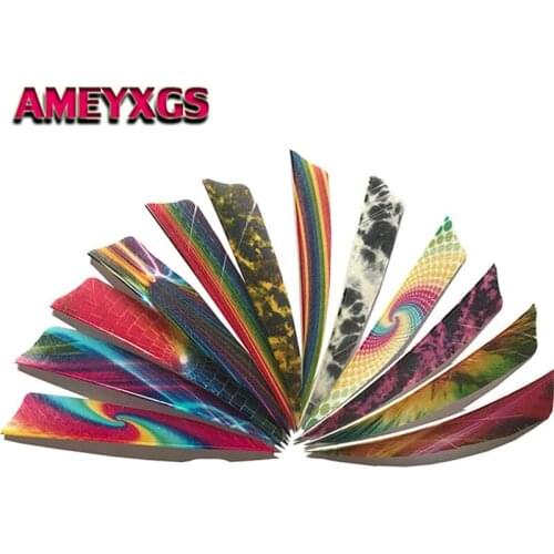 50pcs Archery Turkey Feather Flower Plume 4" Arrow Feather Vanes 12 Kinds Of Colorful Fancy Feathers Archery Hunting Accessories
