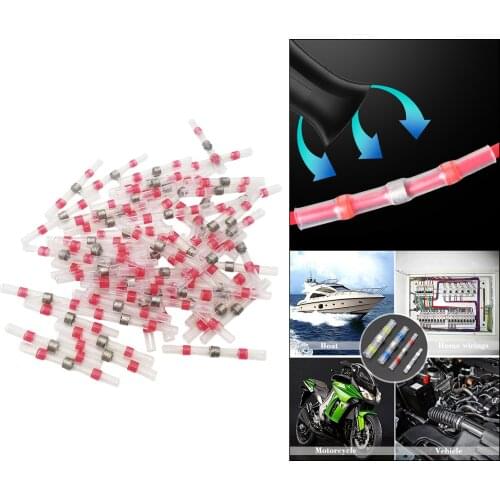 50x Solder Seal Sleeve Heat Shrink Waterproof Insulated Wire Terminals Automotive Butt Crimp Connectors