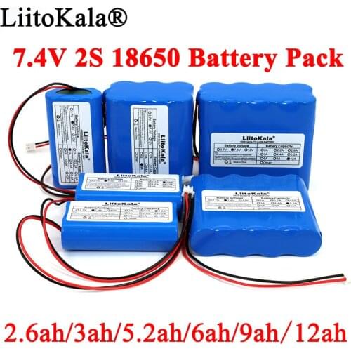 7.4V 18650 Lithium Battery Pack 2S 2.6ah 3ah 6ah 9ah Fishing LED Light Bluetooth Speaker 8.4V Emergency DIY batteries with PCB