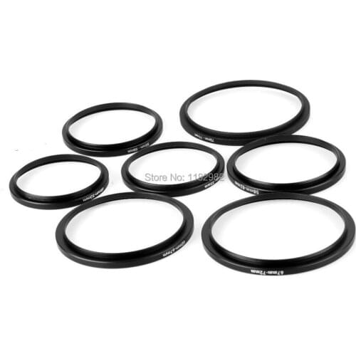 70 pcs 49-52-55-58-62-67-72-77 mm Camera Lens Ring Step Up Filter Ring Stepping Adapter Set