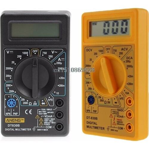DT-830B Multimeter LCD Auto Range Digital Voltmeter Ohmmeter Volt Tester