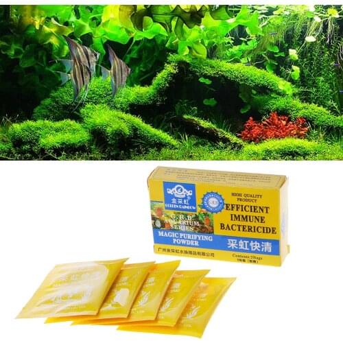 5 bags high quality product efficient bactericidal immune magic purification powder for aquarium fish tank