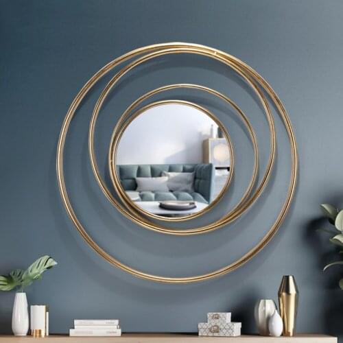 European Luxury Wrought Iron Sunglasses Wall Murals Home Livingroom Mirror Wall Hanging Craft Hotel Club Wall Sticker Decoration