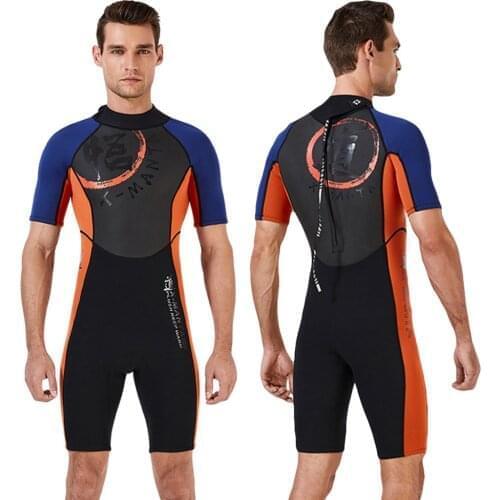 Wetsuit 3MM Men Neoprene Windsurf Underwater Fishing Scuba Diving Swimming Hunting Surf Swimwear Short Sleeve Clothes Kitesurf