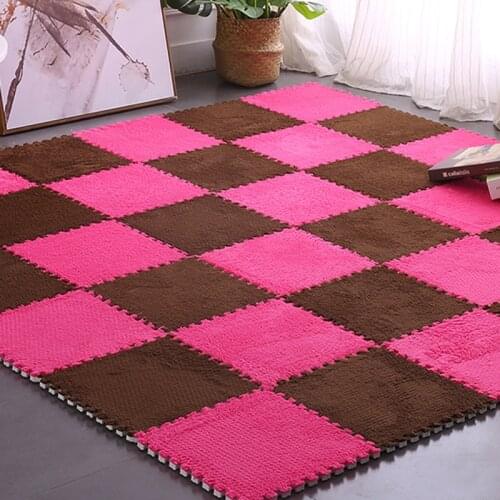 JCC Mixed Velveteen Soft Baby EVA Foam Puzzle Play Mat /kids Rugs carpet Interlocking Exercise Floor Tiles 30*30*0.6cm