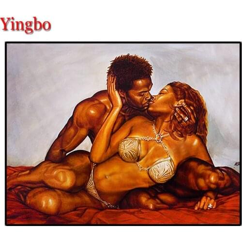 African sexy couple Diamond painting cross stitch 3d Diy Diamond Embroidery Picture Pastes full Drill Square mosaic home decor