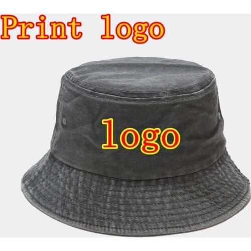 Print Logo Advertising Flat Top Basin Cap Unisex Collapsible Custom Logo Hip Hop Shading Summer FishermanS Hat Beach Hat
