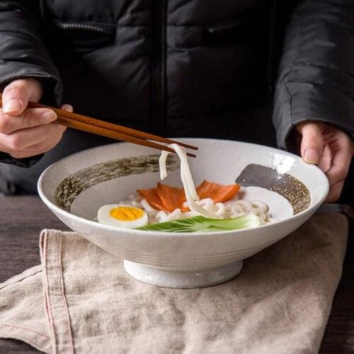 FANCITY Creative personality Japanese-style kiln changed hand-painted ceramic household noodle bowl soup bowl large-capacity bow