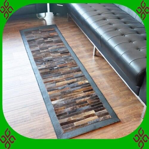 Fashionable art carpet 100% natural genuine cowhide leather tapete