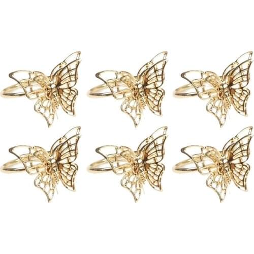 Napkin Rings Set of 4 Gold Butterfly Napkin Rings Napkin Holders for Wedding Banquet Dinner Decor Favor Tabletop Adornme